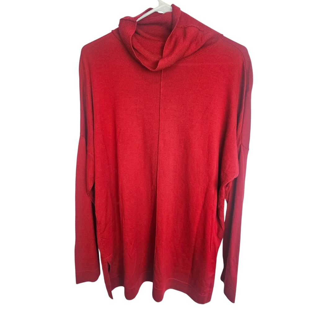 Eileen Fisher Womens 100% Merino Wool Turtleneck Sweater M Classic Sustainable